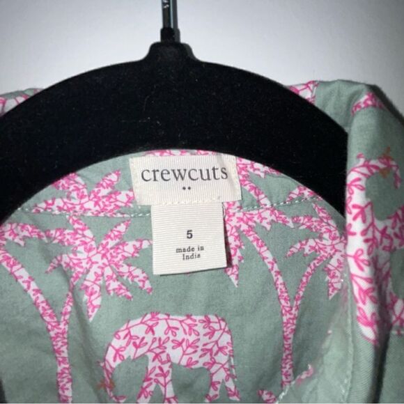 J.Crew Crewcuts Girls Elephant Print Sleeveless Shirt Dress - Picture 2 of 5